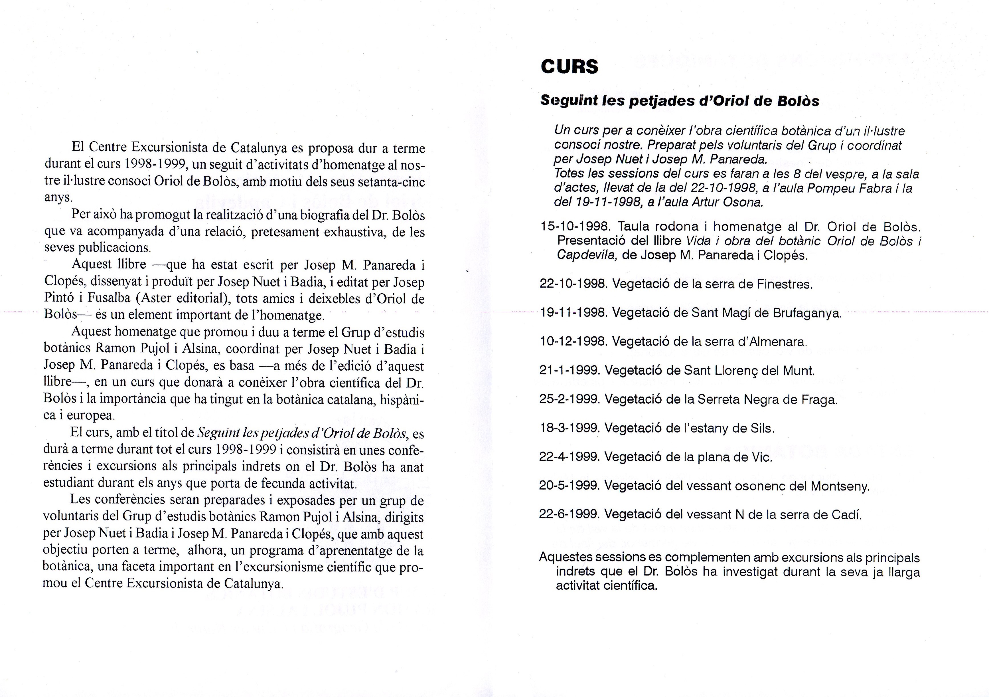 Homenatge al botànic Oriol de Bolòs i Capdevila - Miniatura 2